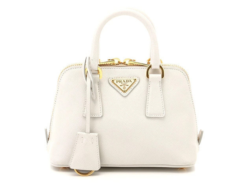 Prada 2way Shoulder Bag Saffiano Ivory White